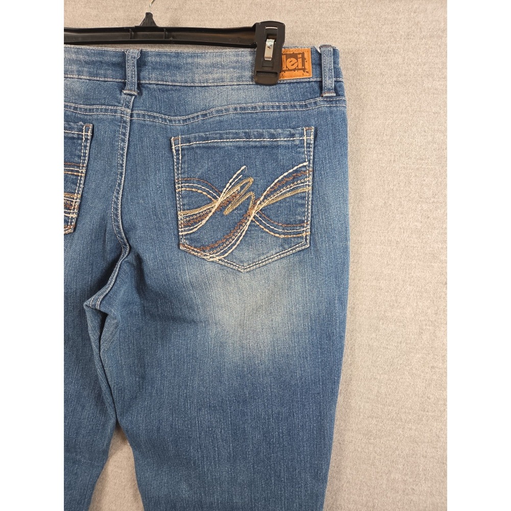 LEI Ashley Lowrise BootCut Jeans Junior 13 Flare Denim Pocket Embroidery Stretch - Picture 6 of 12